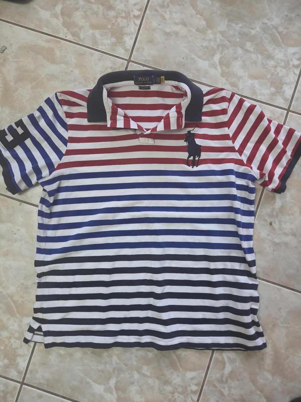 Ralph Lauren Kids Striped Polo in Red, Blue, Black